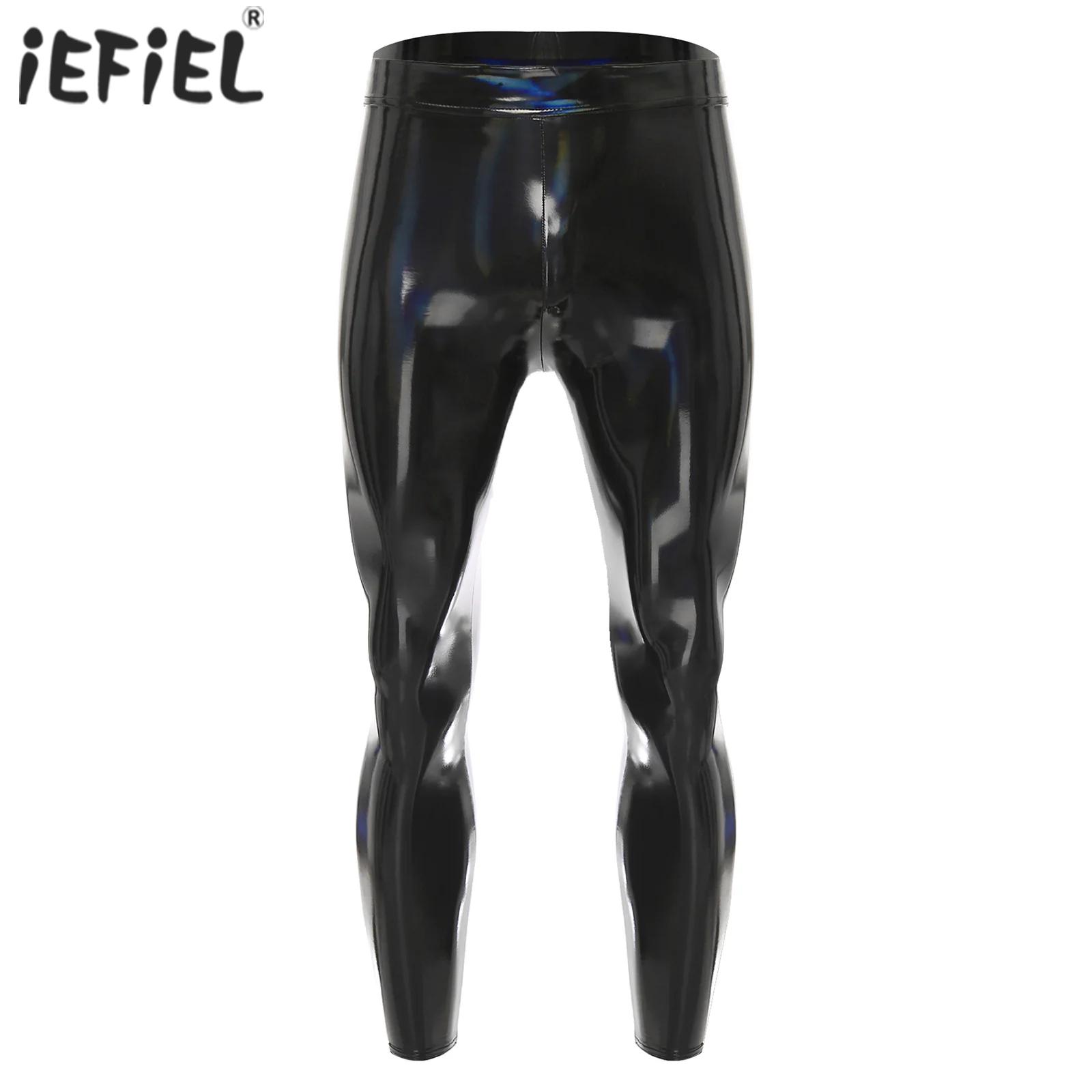 Leather Work Pants - Mens Black Disco Tights Pants Leggings