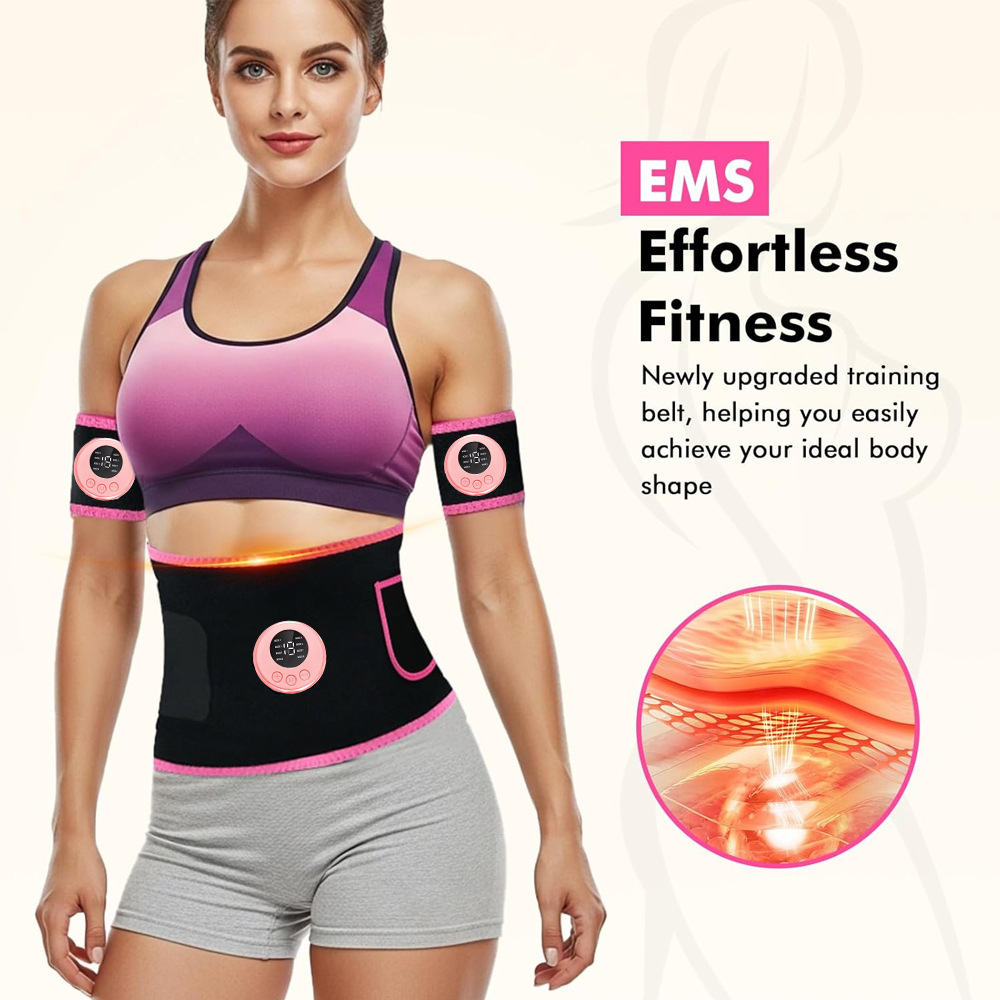 Leather Workout Belt - EMS Muscle Stimulator - Ab Trainer