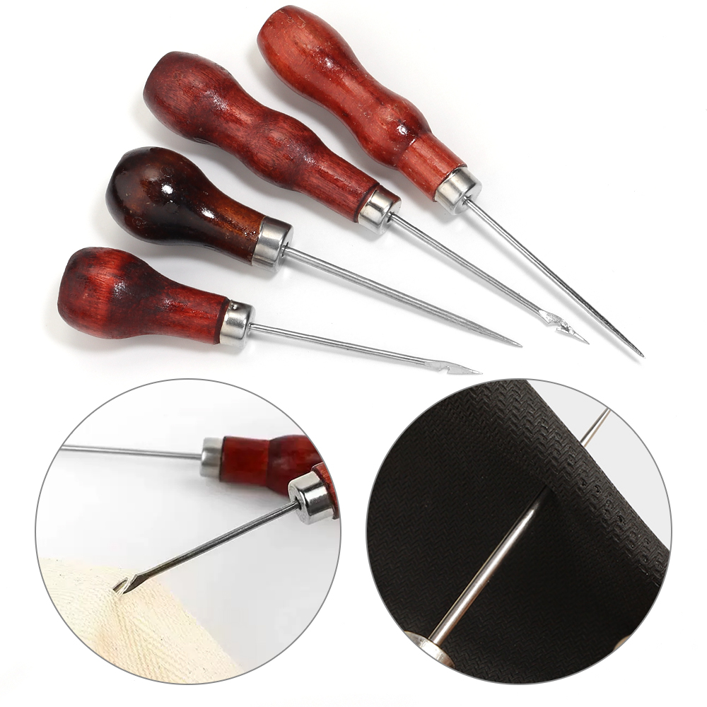 Leatherwork Awl - Wooden Handle Awls DIY Leather Tent
