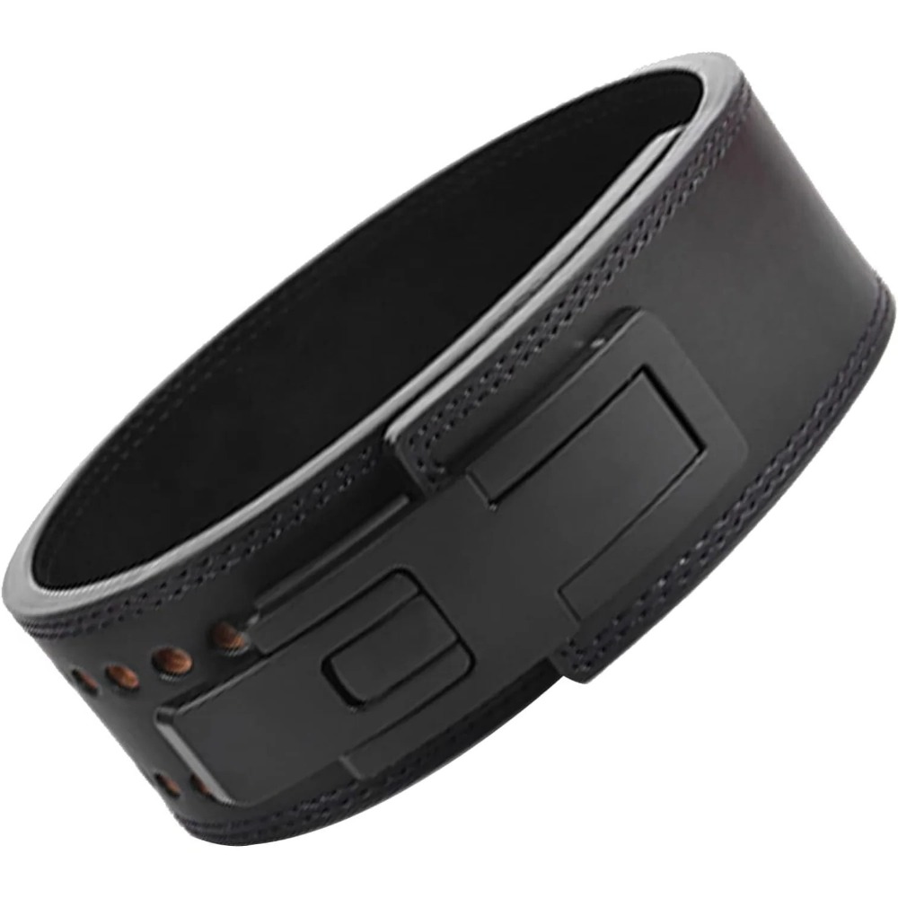 Leather Workout Belt - Genuine Leather Weightlifting Belt Lever Buckle