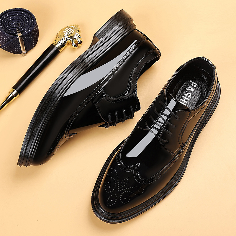 Men's Patent Leather Brogue Dr - огляд і ціна Leather Work Oxfords