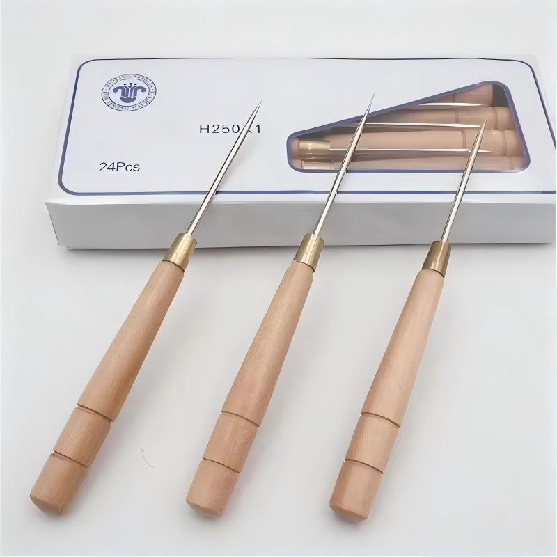 3 PCS Wooden Handle Awl Tool L - огляд і ціна Leatherwork Awl