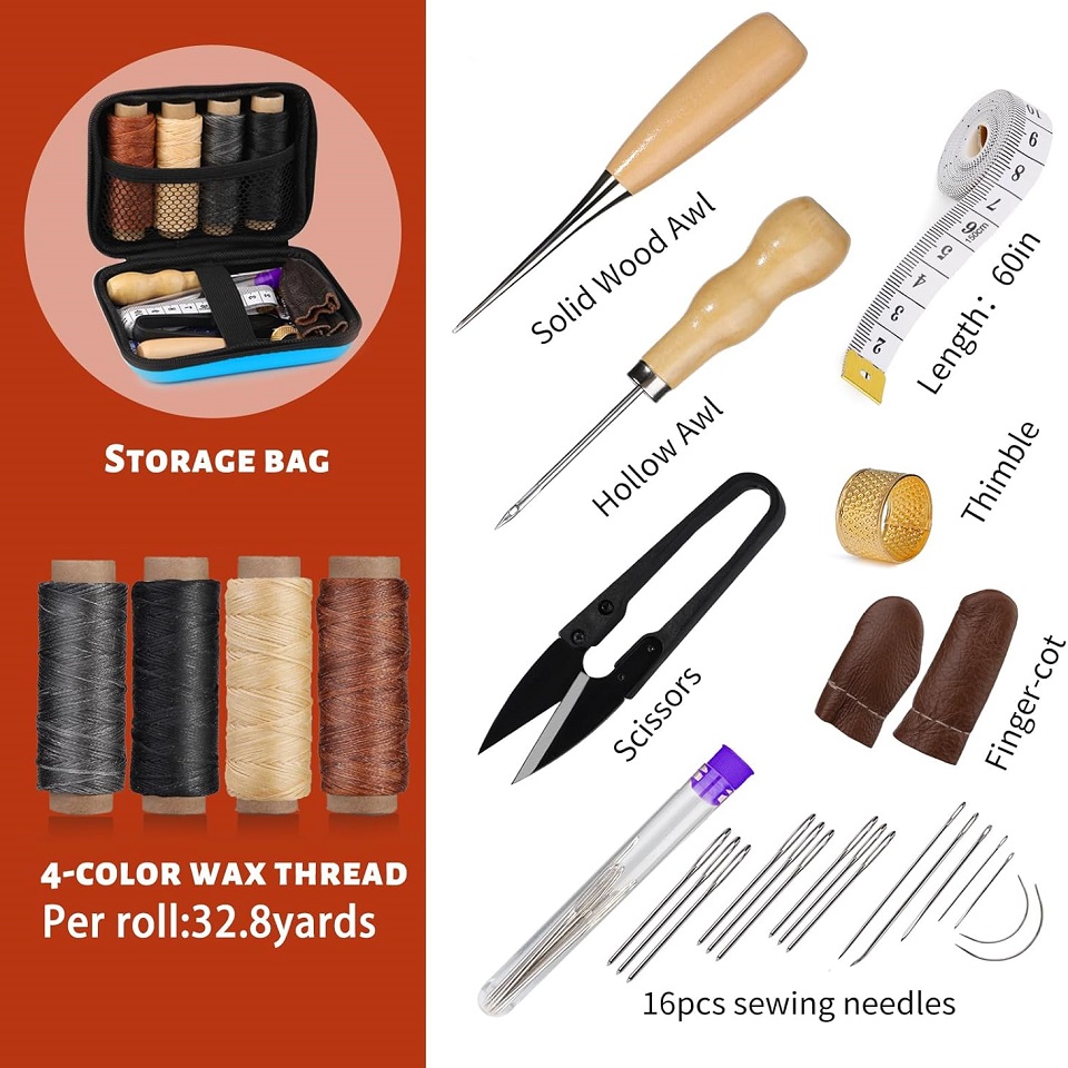 BUDDUR Leather Sewing Tools Ki - огляд і ціна Leatherwork Awl