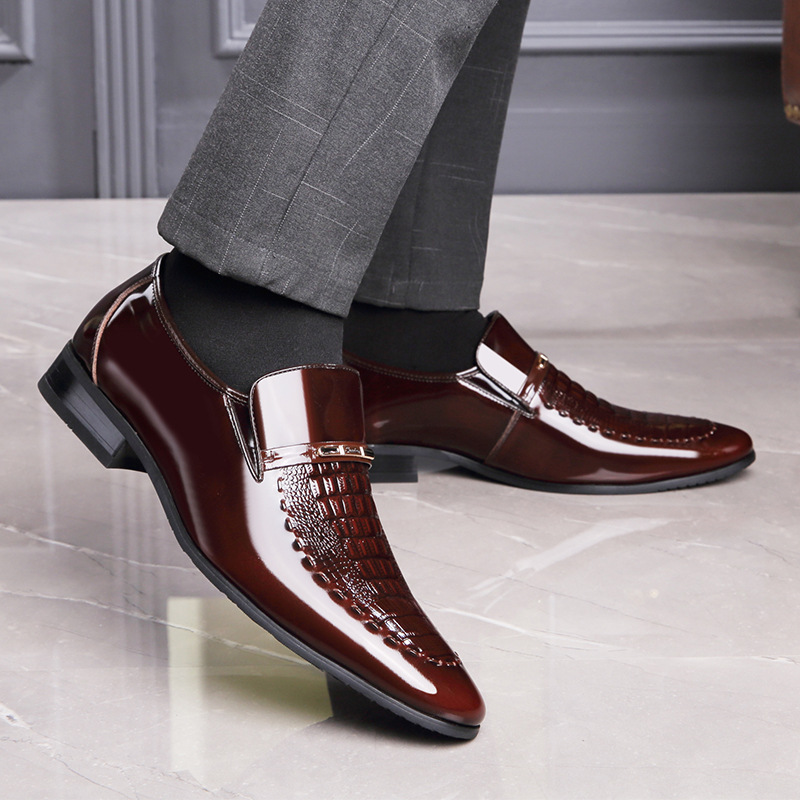 Men Leather Shoes Patent Leath - огляд і ціна Leather Work Oxfords