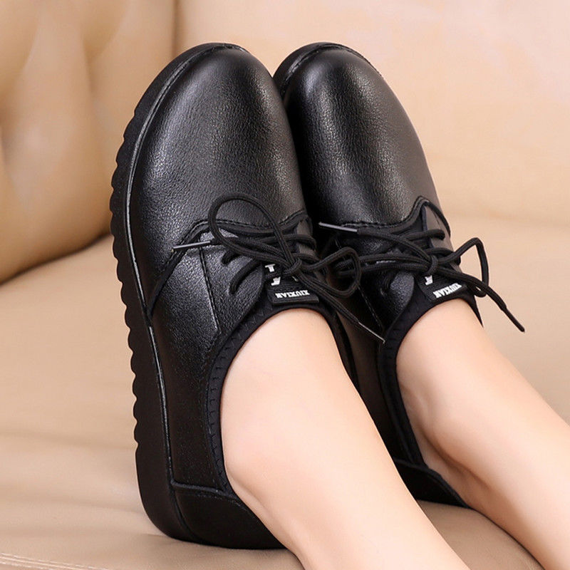 Solid Black Oxford Shoes Woman - огляд і ціна Leather Work Oxfords