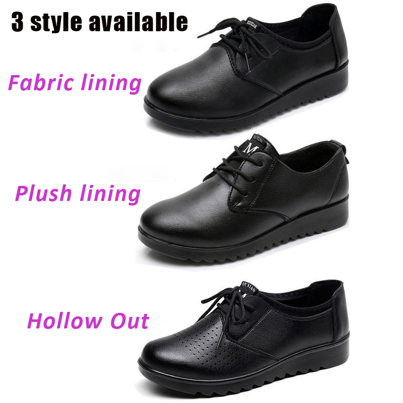 Solid Black Oxford Shoes Woman - огляд і ціна Leather Work Oxfords