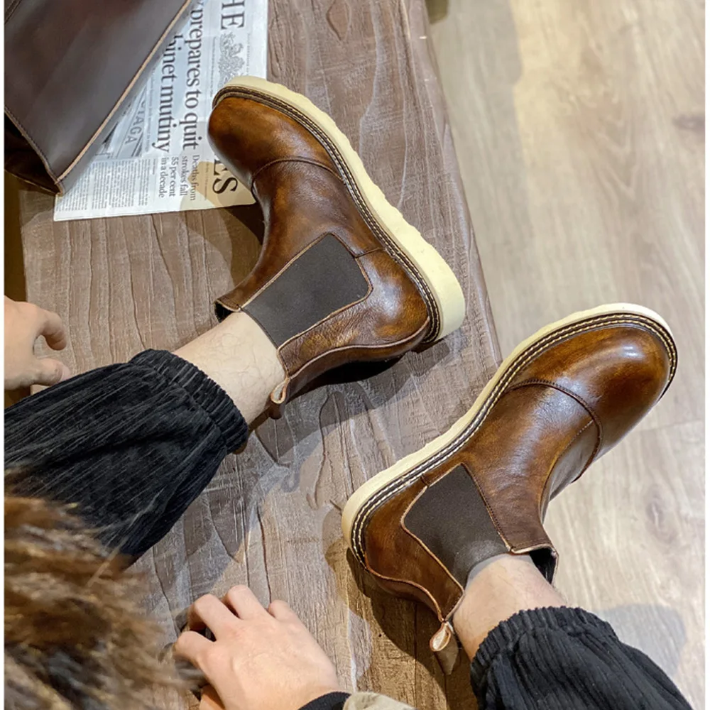 Retro Men's Genuine Leather Ch - огляд і ціна Leather Work Oxfords