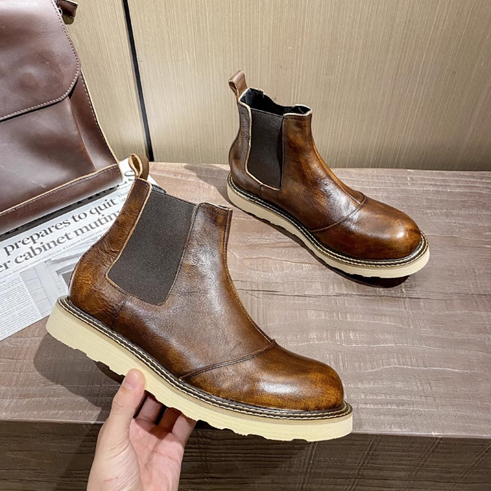 Retro Men's Genuine Leather Ch - огляд і ціна Leather Work Oxfords