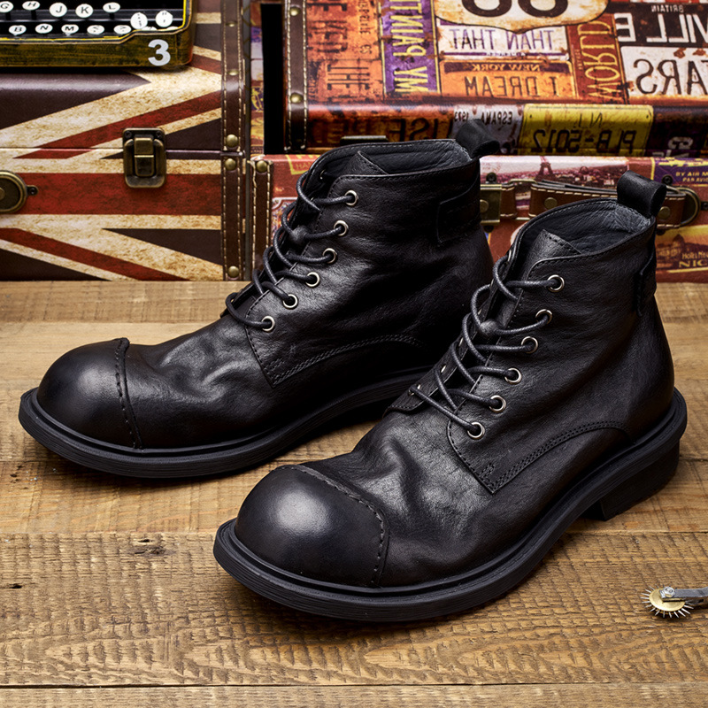 Big-headed Men's Retro Work Bo - огляд і ціна Leather Work Oxfords