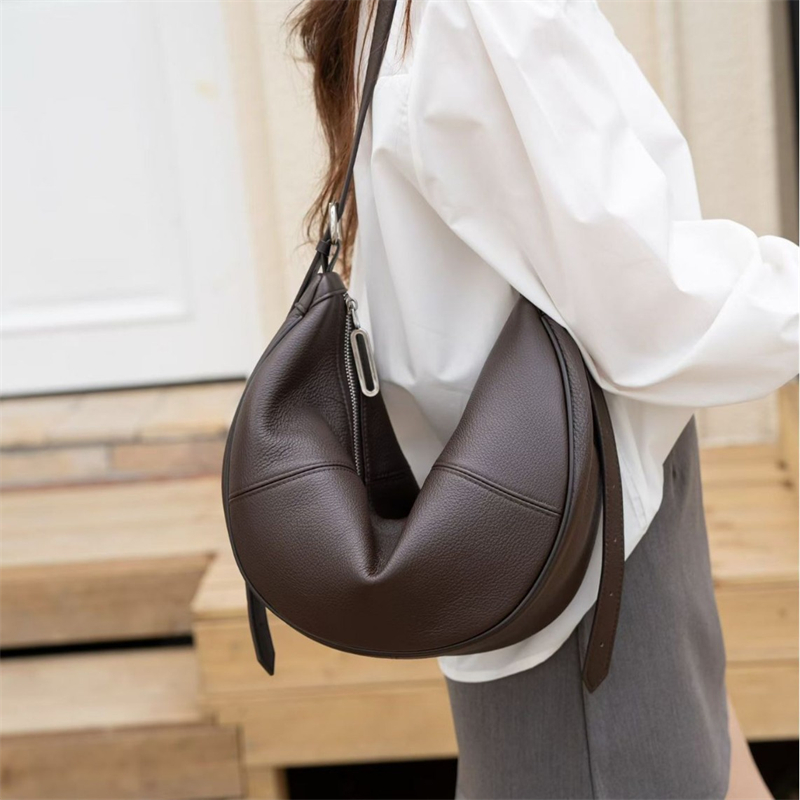 BURMINSA Genuine Leather Cresc - огляд і ціна Leather Work Handbags For Women