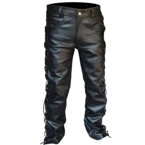 Medieval Pants Men Gothic Long - огляд і ціна Leather Work Pants