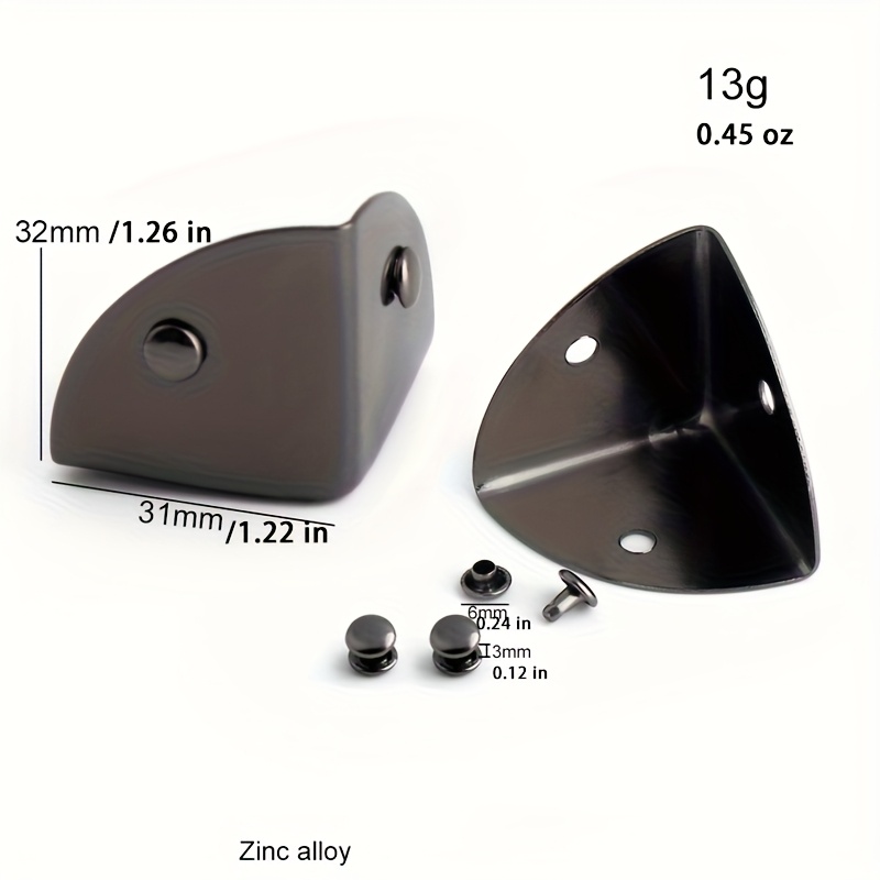 4PCS Metal Triangle Corner Pro - огляд і ціна Leatherwork Hardware